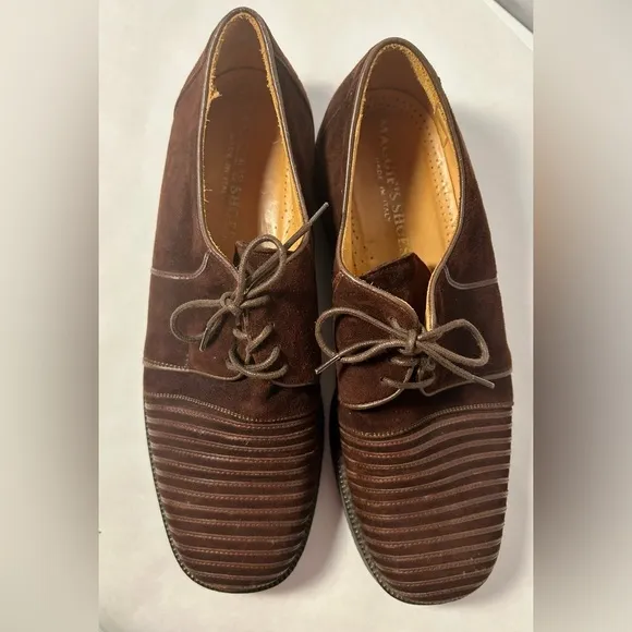 Gorgeous Italian Men’s Shoes Size 11 | Brown Suede with Raised Lines