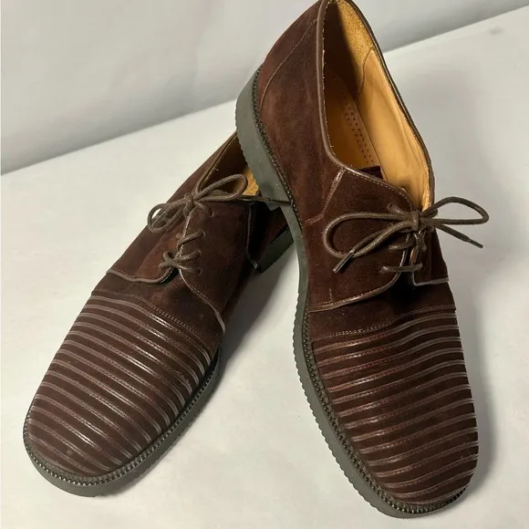 Gorgeous Italian Men’s Shoes Size 11 | Brown Suede with Raised Lines