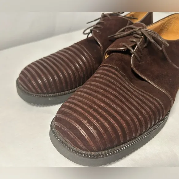 Gorgeous Italian Men’s Shoes Size 11 | Brown Suede with Raised Lines