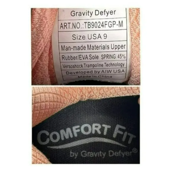Gravity Defyer Gray Mighty Walk Comfort Fit Athletic Sneakers Shoes Size 9
