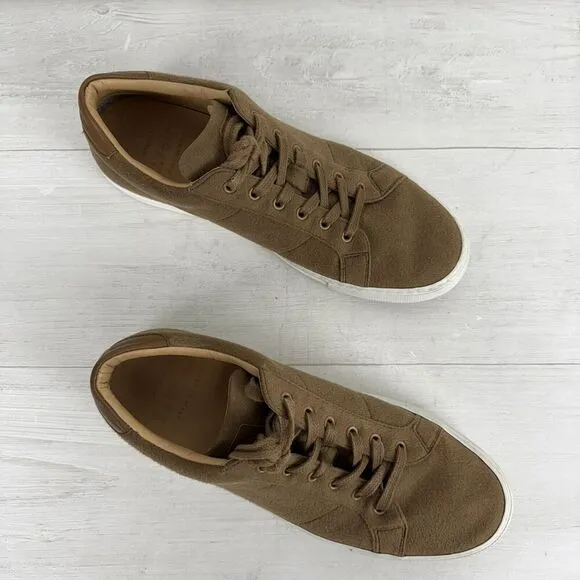 Greats Brooklyn The Royale Mens Sneakers Shoes Size 9 Brown Sueded Fabric Italy