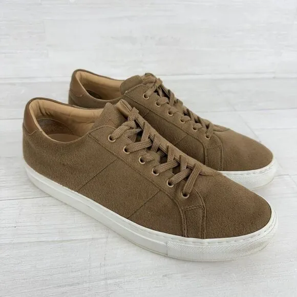 Greats Brooklyn The Royale Mens Sneakers Shoes Size 9 Brown Sueded Fabric Italy