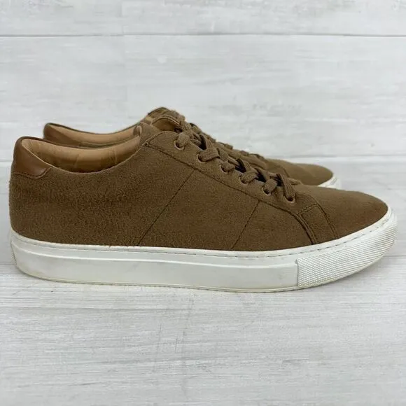 Greats Brooklyn The Royale Mens Sneakers Shoes Size 9 Brown Sueded Fabric Italy