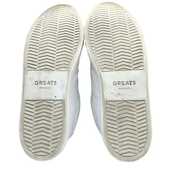 Greats | Men | Royale Classic Casual Minimal White Leather Sneakers | Size 11.5