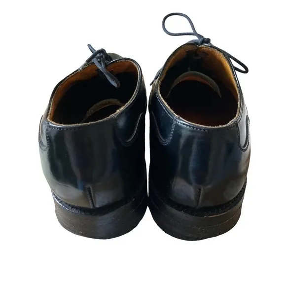 Grenson Men Black Oxford Black Leather Shoes Size 9.5