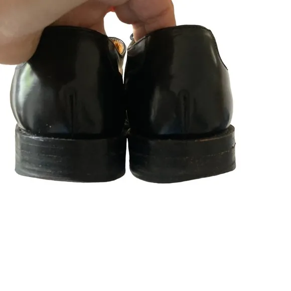 Grenson Men Black Oxford Black Leather Shoes Size 9.5
