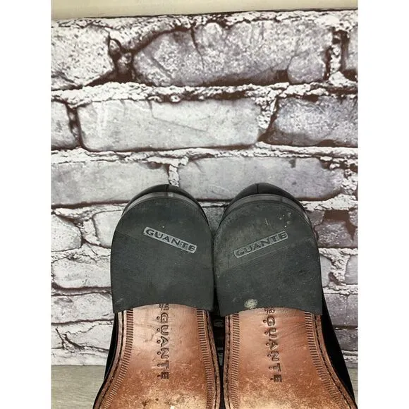 Guante Classic Black Leather Slip On Chile Loafers Dress Shoes Men Sz 9.5M US/43