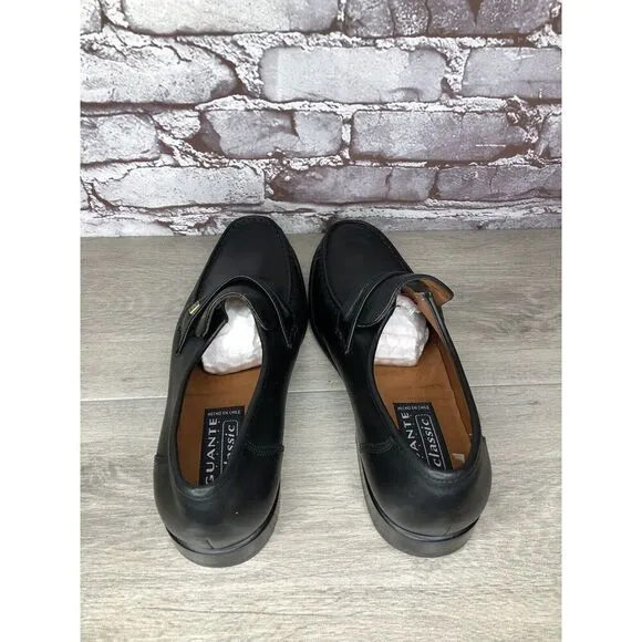 Guante Classic Black Leather Slip On Chile Loafers Dress Shoes Men Sz 9.5M US/43