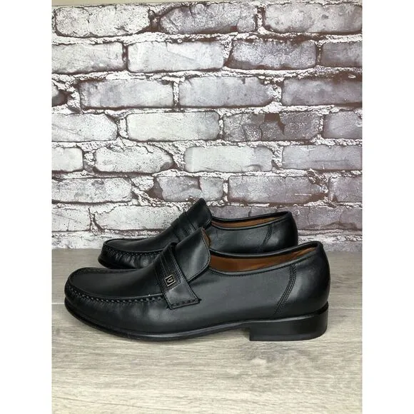 Guante Classic Black Leather Slip On Chile Loafers Dress Shoes Men Sz 9.5M US/43