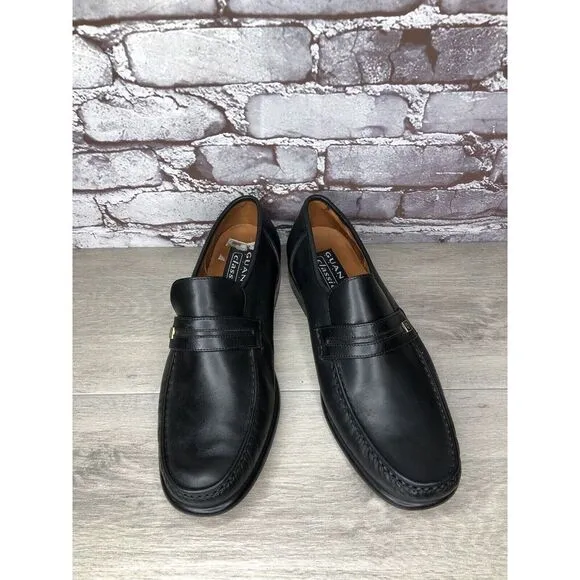 Guante Classic Black Leather Slip On Chile Loafers Dress Shoes Men Sz 9.5M US/43