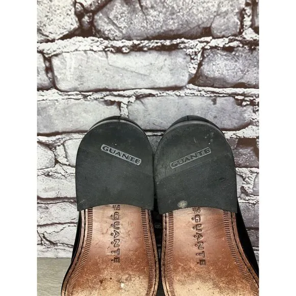 Guante Classic Black Leather Slip On Chile Loafers Dress Shoes Men Sz 9.5M US/43