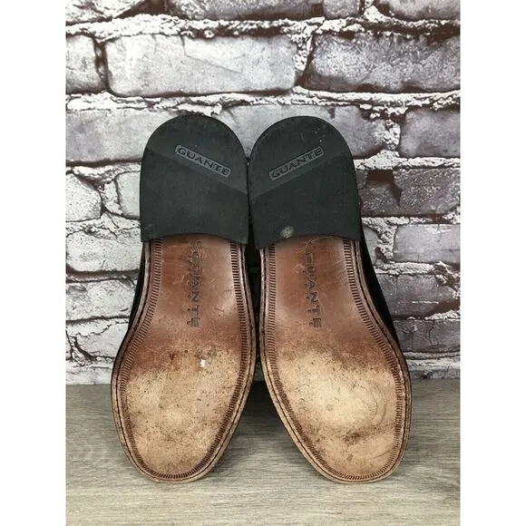 Guante Classic Black Leather Slip On Chile Loafers Dress Shoes Men Sz 9.5M US/43