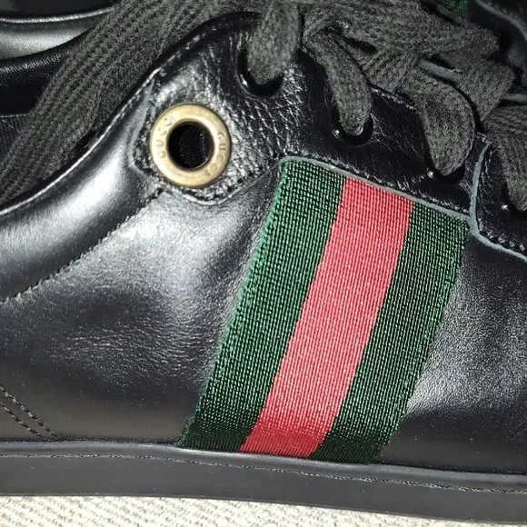 Gucci Black and Red Signature Stripe Sneakers