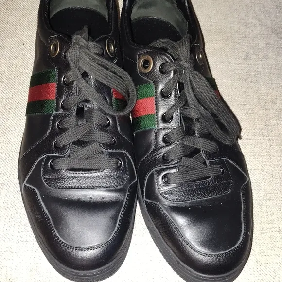 Gucci Black and Red Signature Stripe Sneakers