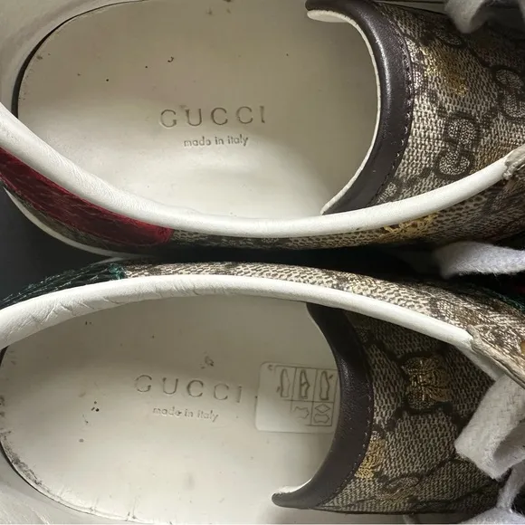 Gucci Brown and Red Sneakers with Iconic Pattern