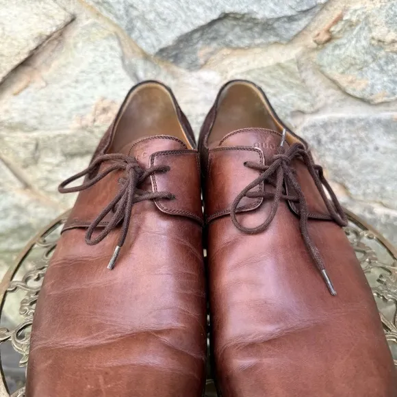 Gucci Brown Leather Derby Dress Shoes men’s 8.5