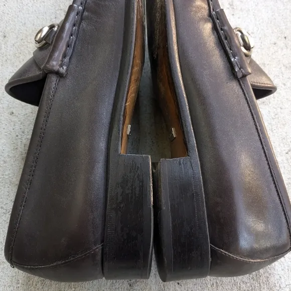 Gucci Horsebit Loafers Brown Leather 10.5 D Men Snaffle Dress Shoes