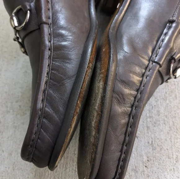 Gucci Horsebit Loafers Brown Leather 10.5 D Men Snaffle Dress Shoes