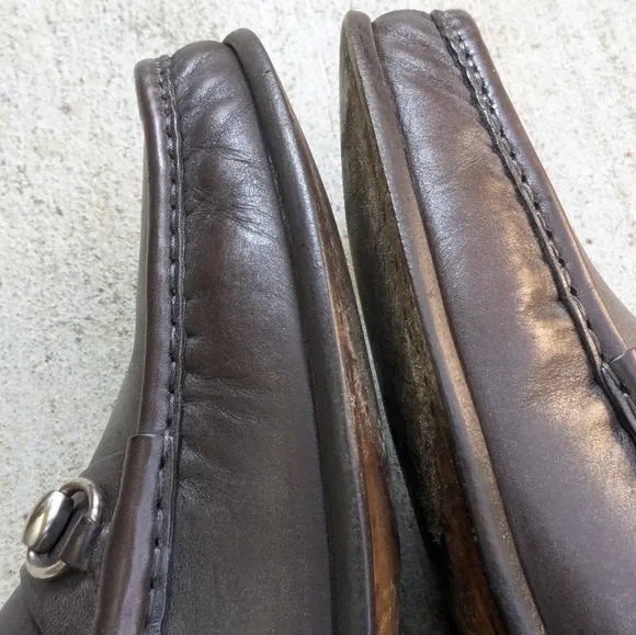 Gucci Horsebit Loafers Brown Leather 10.5 D Men Snaffle Dress Shoes