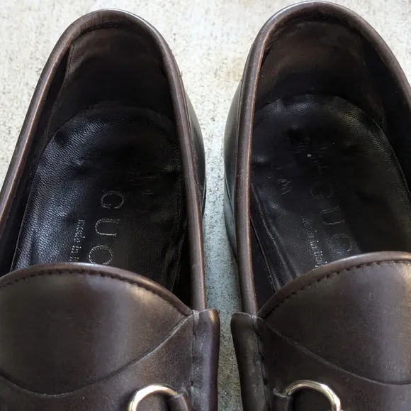 Gucci Horsebit Loafers Brown Leather 10.5 D Men Snaffle Dress Shoes