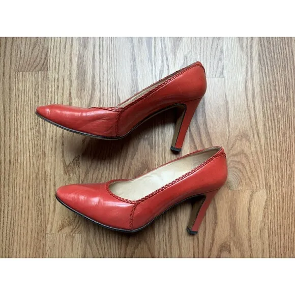 Gucci Vintage High Heels Red Leather Pump Shoe Women’s EUR 36.5  US Size 6