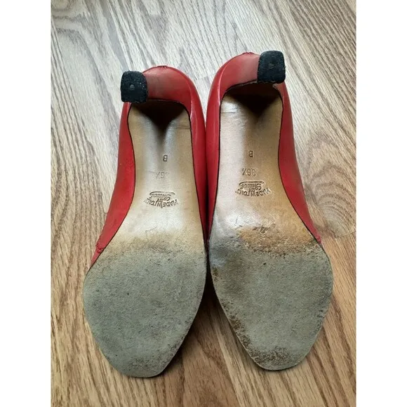 Gucci Vintage High Heels Red Leather Pump Shoe Women’s EUR 36.5  US Size 6
