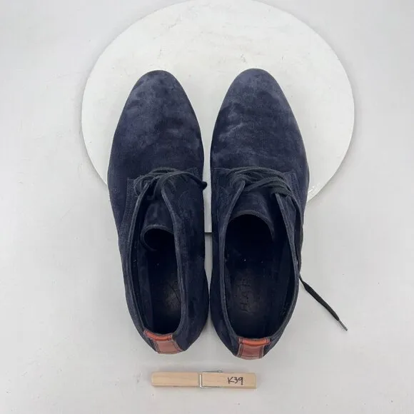 Harrys of London Men Size 9.5 Blue Navy Suede Vibram Sole Ankle Chukka Boot