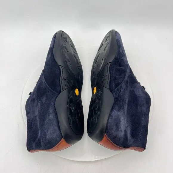 Harrys of London Men Size 9.5 Blue Navy Suede Vibram Sole Ankle Chukka Boot