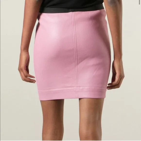 Helmut Lang Pink Plonge Leather Skirt 8