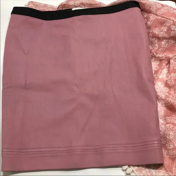 Helmut Lang Pink Plonge Leather Skirt 8