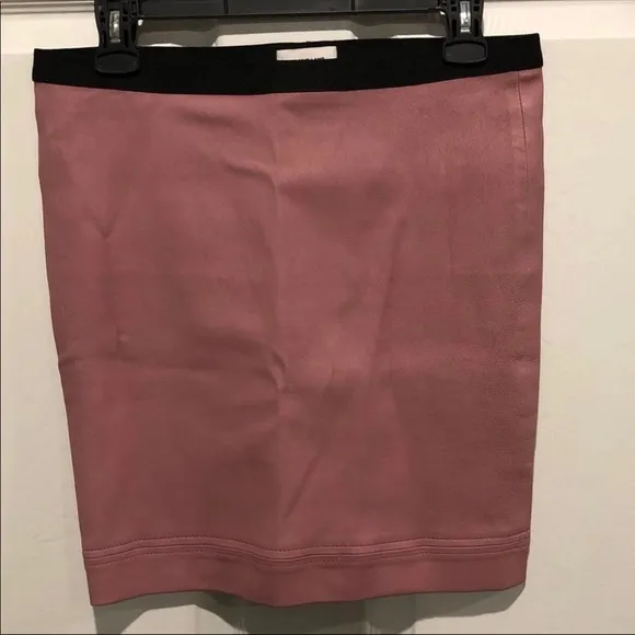Helmut Lang Pink Plonge Leather Skirt 8