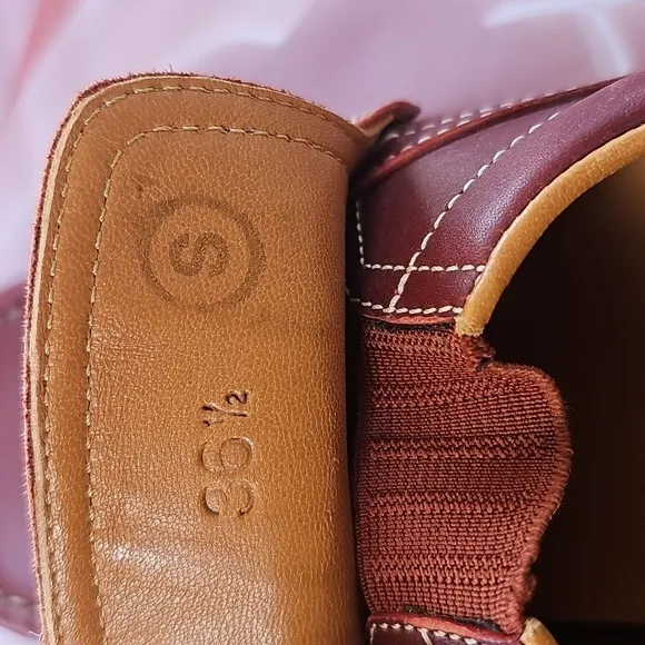 Hermes Paris Brown Leather Loafers Size 36.5 Women