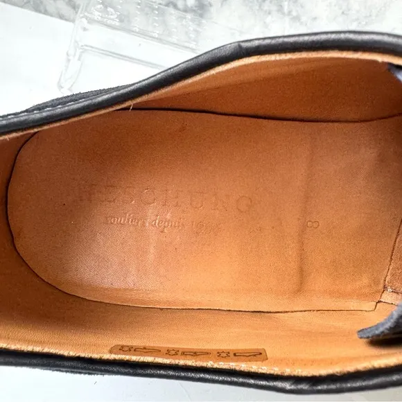 Heschung Navy Suede Lace-Up Derby Shoes Size 8 UK/9.5 US