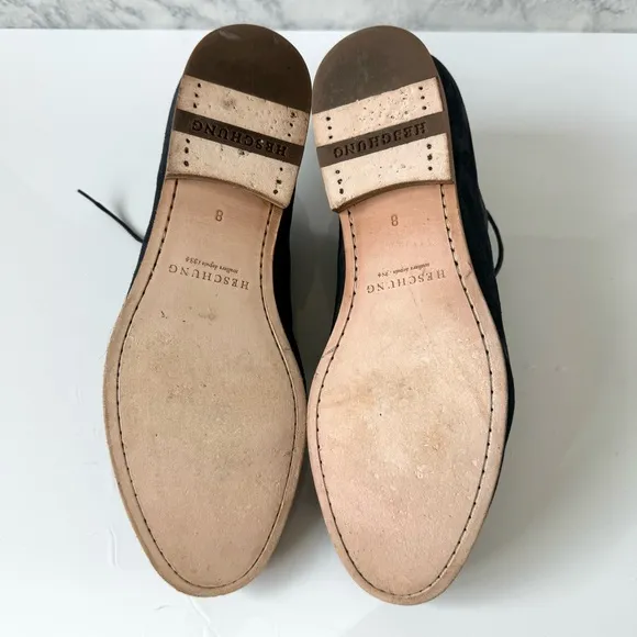 Heschung Navy Suede Lace-Up Derby Shoes Size 8 UK/9.5 US