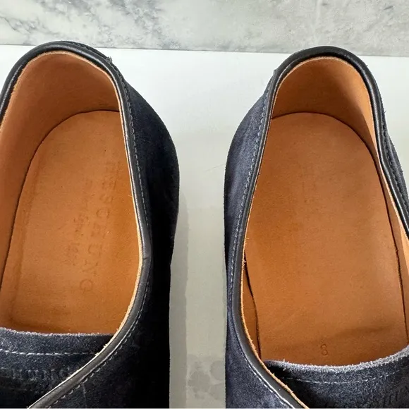 Heschung Navy Suede Lace-Up Derby Shoes Size 8 UK/9.5 US