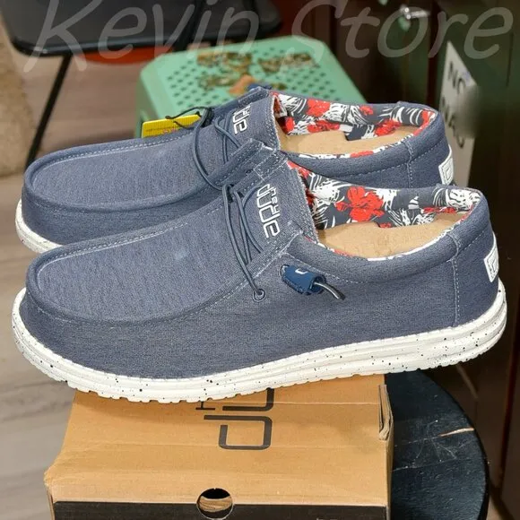 Hey Dude Wally Stretch Canvas | Men's Shoes | Men Slip-on Loafers | Comfortable