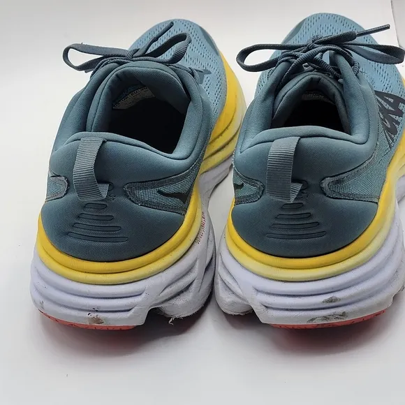 HOKA Bondi 8 Blue and Yellow Athletic Shoes SIZE 12. #1405