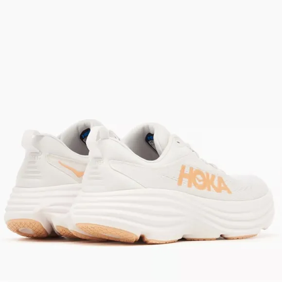 HOKA Bondi 8 sneakers women size 9.5 White/ Cantaloupe New Season New w/box