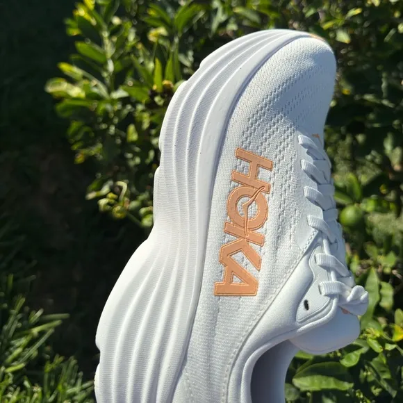 HOKA Bondi 8 sneakers women size 9.5 White/ Cantaloupe New Season New w/box