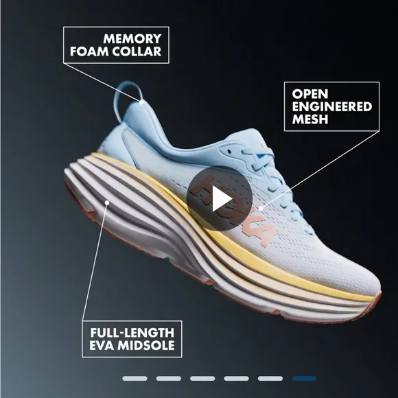 Hoka Bondi 8 Women’s sneaker in Summer Song / Country Air sz 7.5 Regular