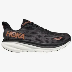 HOKA Clifton 9 Women’s Running Shoes – Size 9.5 B – Black &amp; Copper