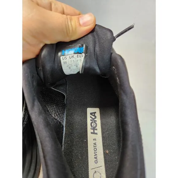 Hoka One One Gaviota 5 Men's Black Running Shoes – Lightweight Comfort, Size 9B