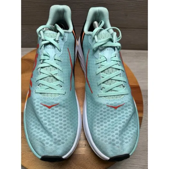 HOKA One One Rocket X Unisex Running Shoes Aqua / Black 1113532 EBBC Size 12