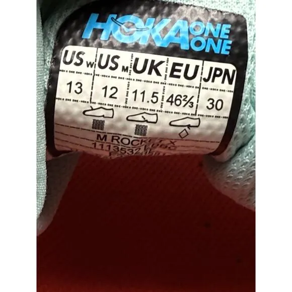 HOKA One One Rocket X Unisex Running Shoes Aqua / Black 1113532 EBBC Size 12
