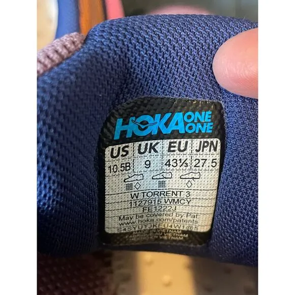 Hoka One One Torrent 3 Running Shoes Wistful Mauve US Womens Size 10.5 Reg Width