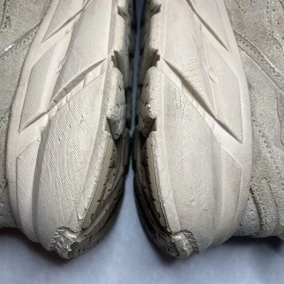 Hoka One One U‎ Clifton L Suede Sand Beige Sneakers 1122571-SSDD Shoes W10 M9