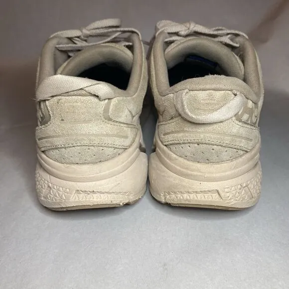 Hoka One One U‎ Clifton L Suede Sand Beige Sneakers 1122571-SSDD Shoes W10 M9