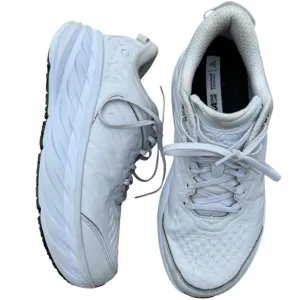 Hoka one/one men’s size 10 white lace up sneakers.