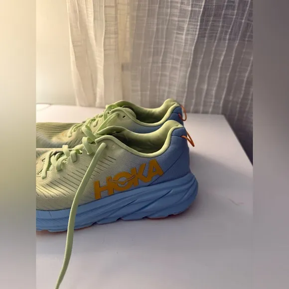 Hoka Rincon 3 7.5 Women's Light Green and Blue Running Shoes