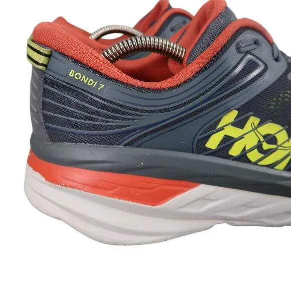 Hoka Shoes Mens 11 Athletic Trainer Bondi 7 Running Sneaker Active Comfort Grey
